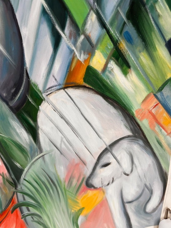 Image 1 of Frans Marc - In the Rain. Hand-painted artwork on canvas (delivered rolled up)