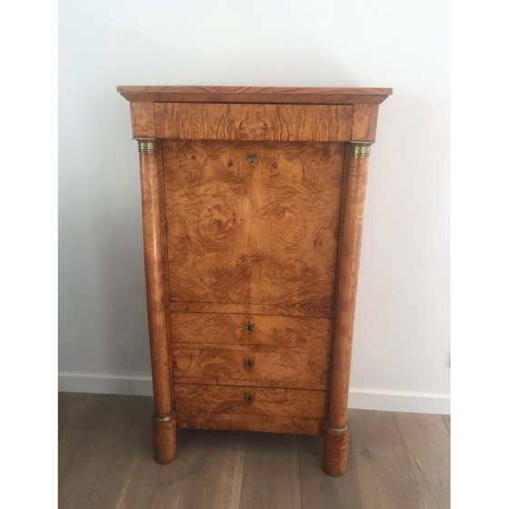 Image 1 of Vintage empire burr walnut secretary with detached columns, 1930