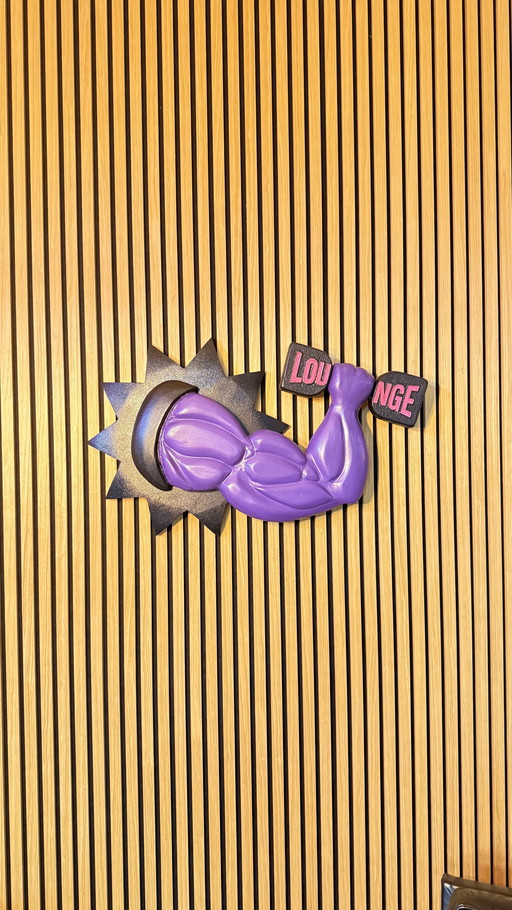 3D Lounge Sign Image Muscle Arm by Rotan Hunt