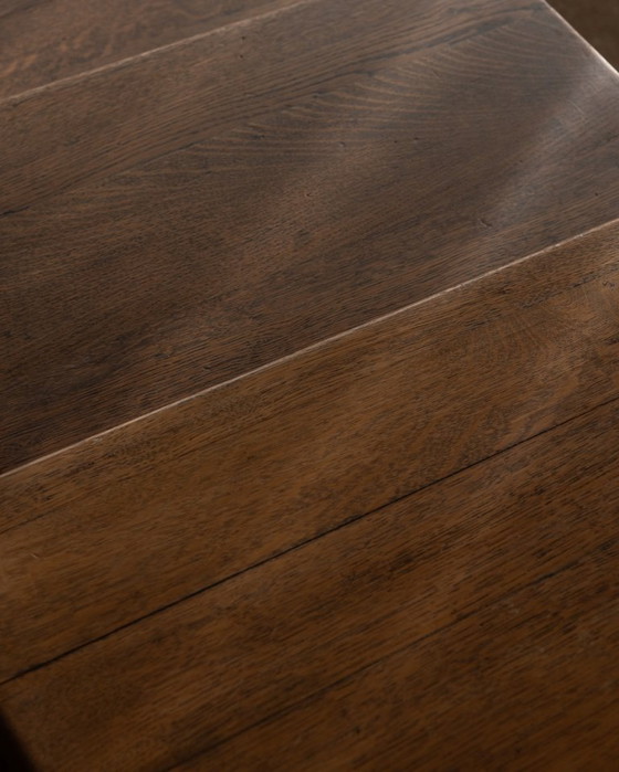 Image 1 of Vintage Brutalist Solid Oak Nesting Tables (Set of 3) – Dutch, 1970s