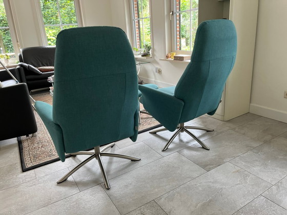 2 Hjort Knudsen Sessel + Fußhocker – Drehstühle, Textile (photo 5 of 8)