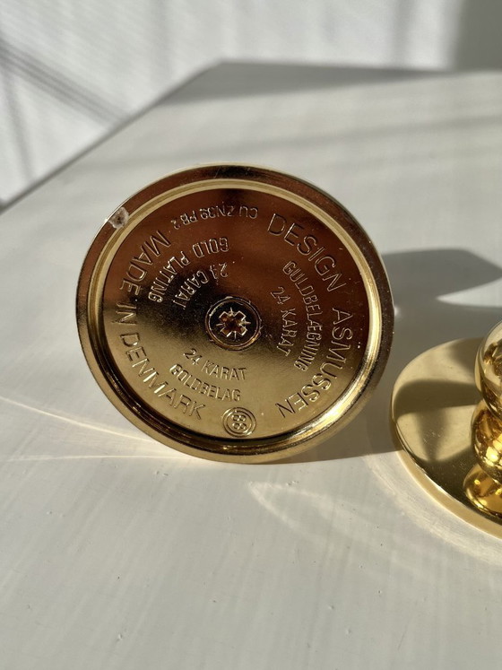 Image 1 of Bougeoir, plaqué or 24 carats – série « Hamlet » d'Asmussen Danmark