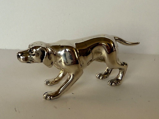 Chien de chasse Saturno en argent massif