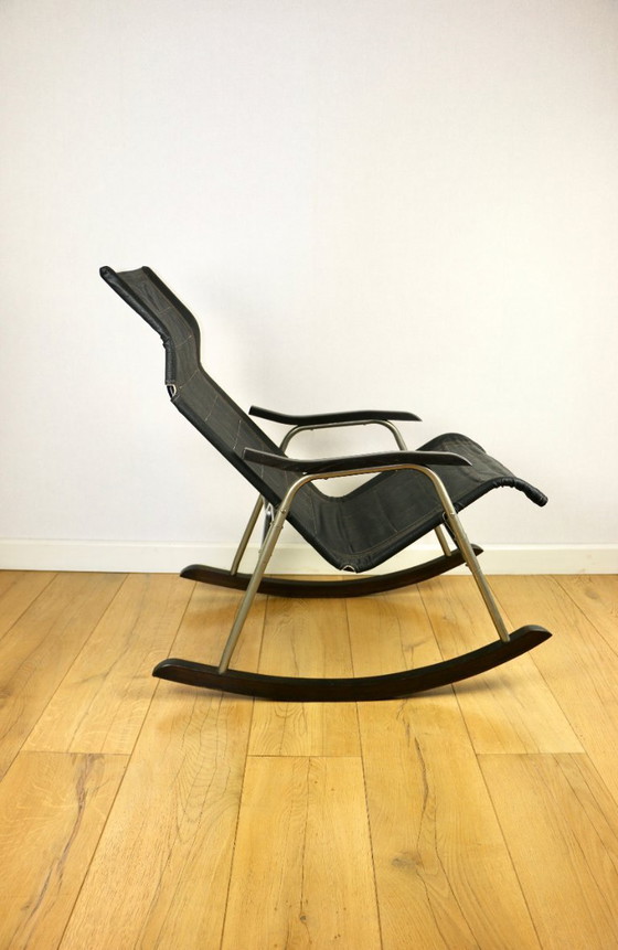 Image 1 of Sedia a dondolo pieghevole Takeshi Nii degli anni '60 - ottime condizioni