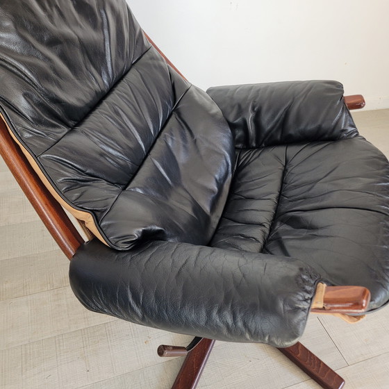 Image 1 of Göte Mobler 1960 Vintage Swivel Reclining Lounge Chair