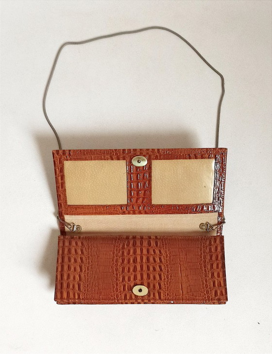 Borsa a mano vintage chic Pierre Cardin 26 x 12 x 3,6 cm, Borse, Pelle, Metallo, Marrone (foto 5 di 12)