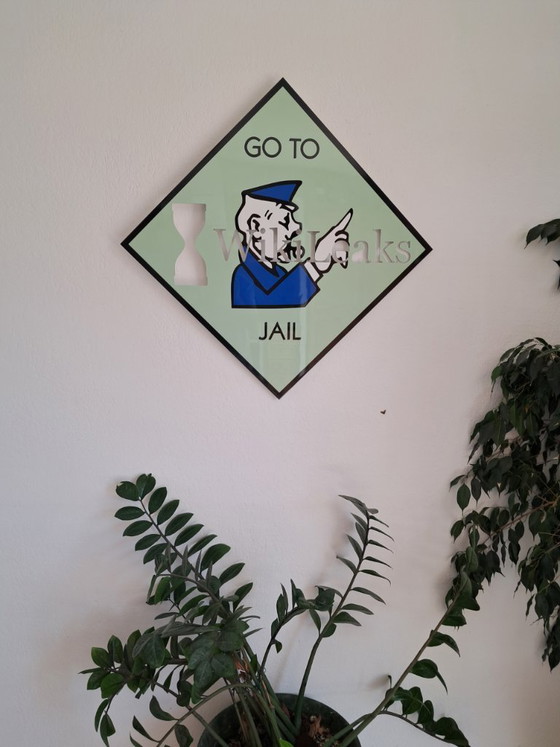 Image 1 of HARISSART - Monopoly, go to the Jail Wikileaks - Aluminum screen printing