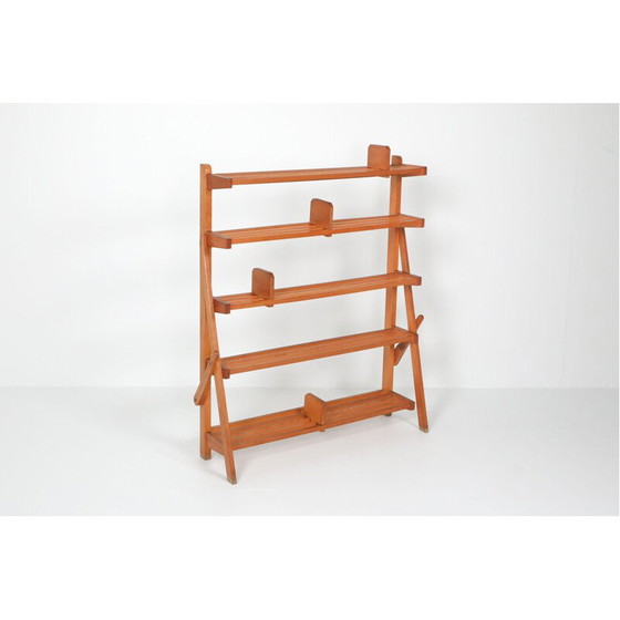 Image 1 of Vintage shelving system with adjustable book supports, Sweden 1960