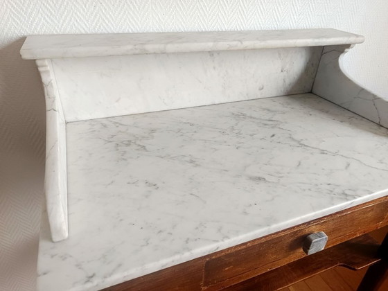 Image 1 of Country house dressing table in wood and marble