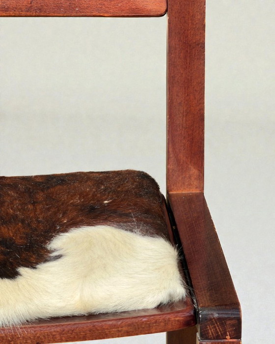 Image 1 of Italienische Esszimmerstühle aus der Mitte des 20. Jahrhunderts mit Bezug aus naturbelassenem Rindsleder (2er-Set)