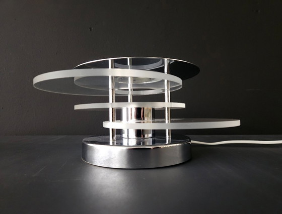 Image 1 of Space age wandlamp met plexiglas en chroom, 70s lamp, vintage wandlamp
