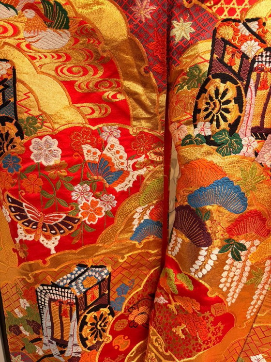 Originele Japanse trouwkimono, Wanddecoratie, Zijde, Meerdere kleuren (foto 2 van 6)