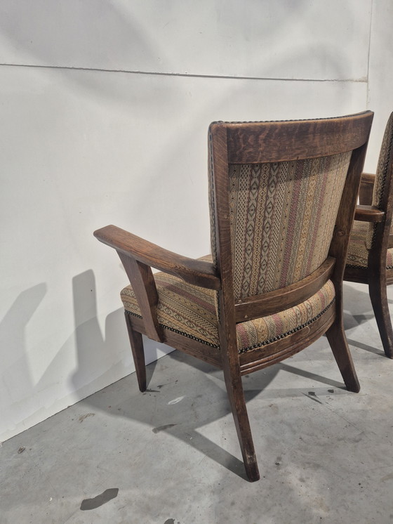 Image 1 of 2 art deco fauteuils eiken haagse school
