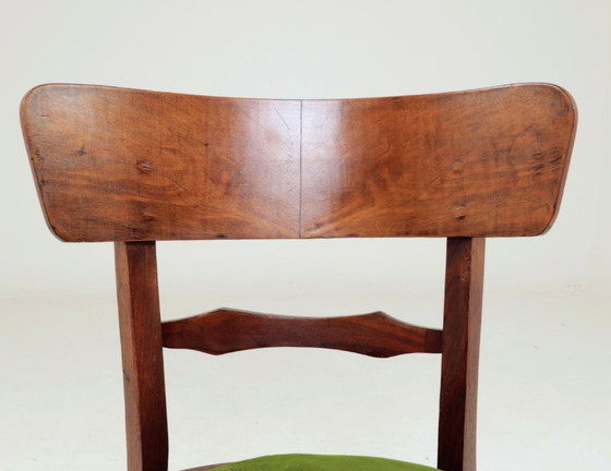Image 1 of Silla antigua de madera de roble, estilo academia oscura, verde, madre, 1930