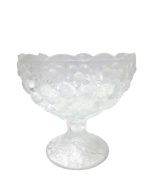 Vintage heavy glass bowl on stand