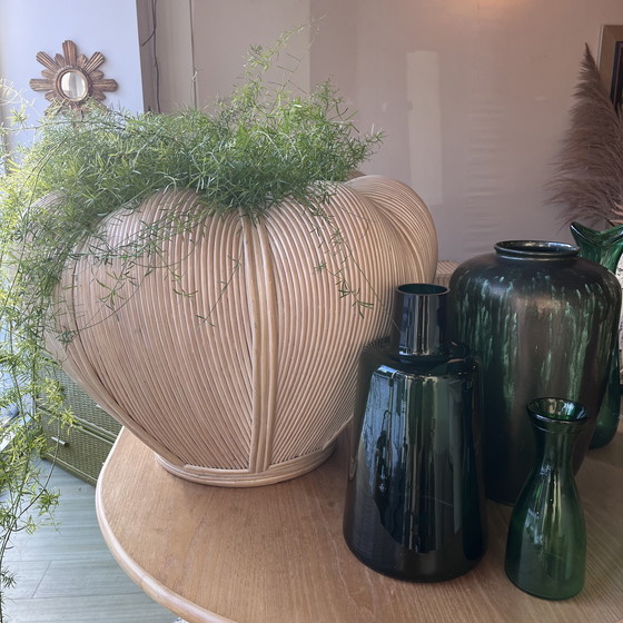 Image 1 of XXXL 'Pencil reed' rattan planter Vivai del sud style