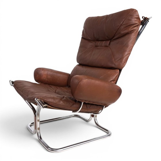 Image 1 of Westnofa Wing Leather Armchair by Harald Relling, 1970