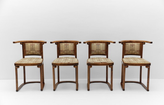 Image 1 of Ensemble de 4 chaises chauve-souris de Josef Hoffmann pour Wittmann