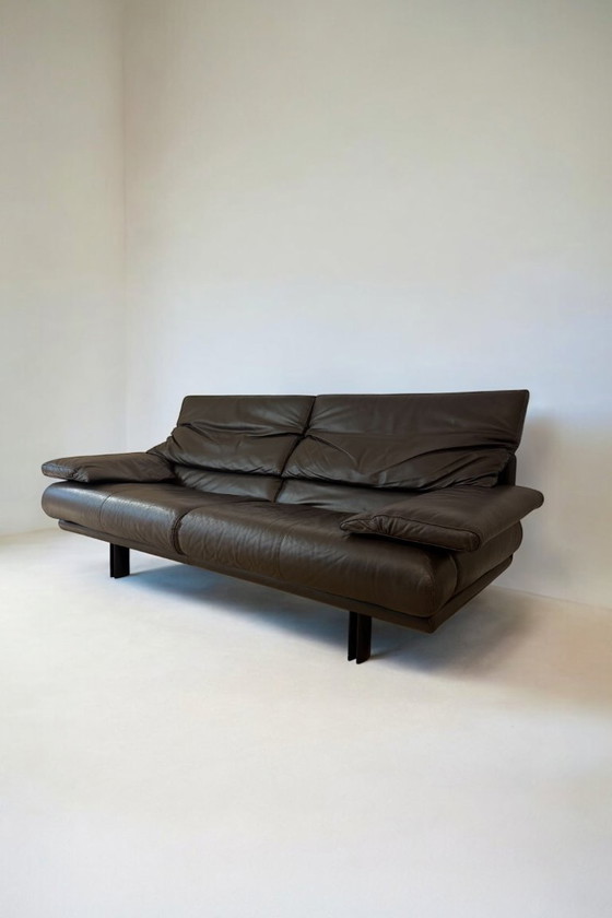 Image 1 of vintage Alanda sofa brown leather by Paolo Piva for B&B Italia 1980s