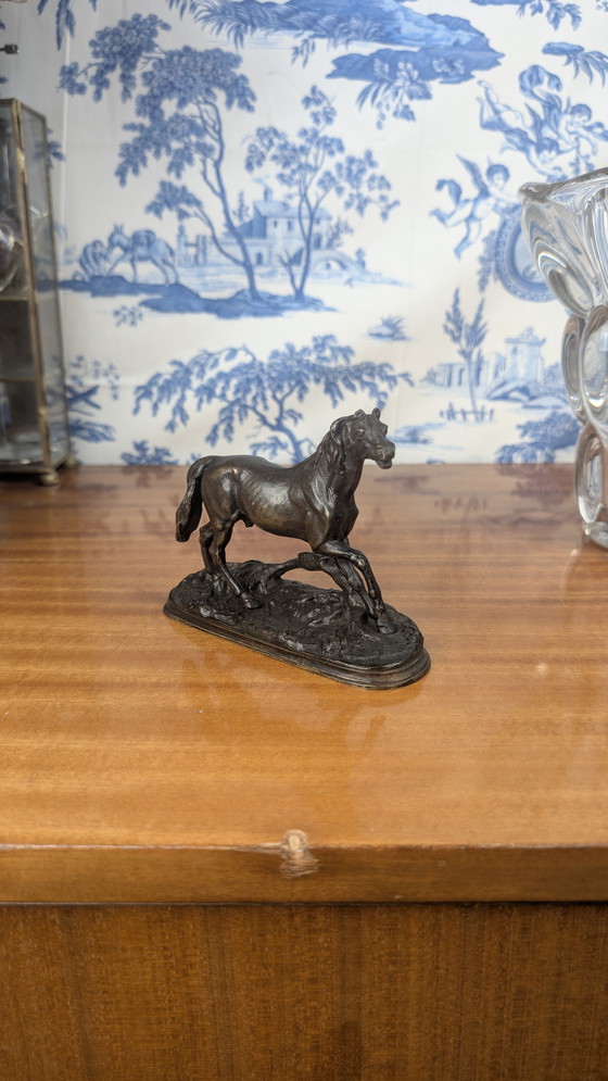 Image 1 of Jules Moigniez (1835-1894) Cheval en Bronze courant à la souche épreuve signé sur la terrasse XIXème