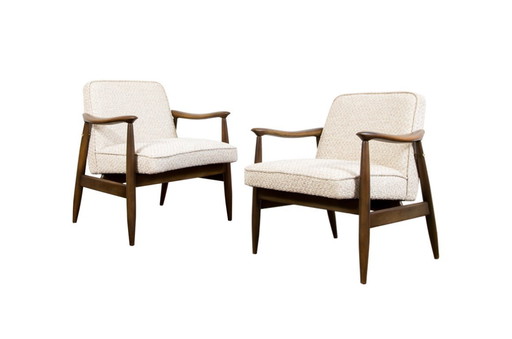 Mid Century Modern Roze Fauteuils Gfm 87 Door Juliusz Kędziorek, Gfm, Polen, 1960's, Set Van 2