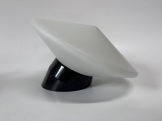 Image 1 of 2x RAAK discus Mid Century wandlamp wit opaalglas bakelieten armatuur model B1410