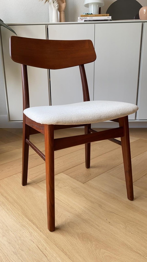 Set 6 Deense Vintage eetkamerstoelen.