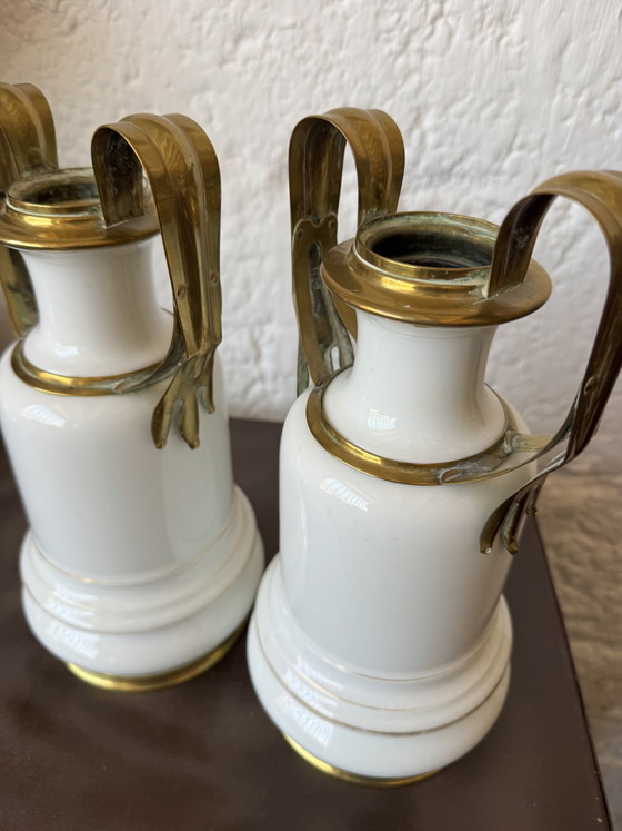 Image 1 of Old Parisian porcelain vases, 19th century