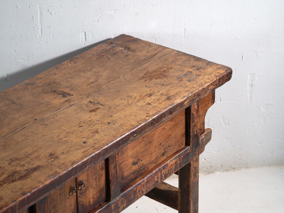 Antique console table in elm wood – China, circa 1900 – Brass (photo 17 of 40)