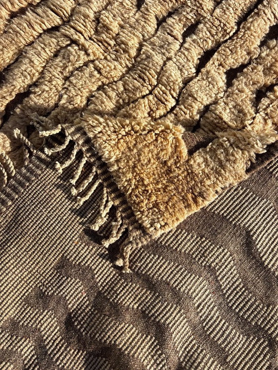 Image 1 of Modern Moroccan Mrirt Rug 210x300 cm– Cream Wool Texture Design – Handmade in Morocco
