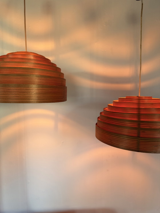 Image 1 of 2x lampade a sospensione vintage a stecche, Hans Agne Jakobsson '60