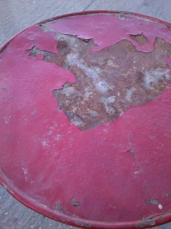 Vintage rode bistrotafel, jaren 50 – Eettafels, Metaal (photo 4 of 6)