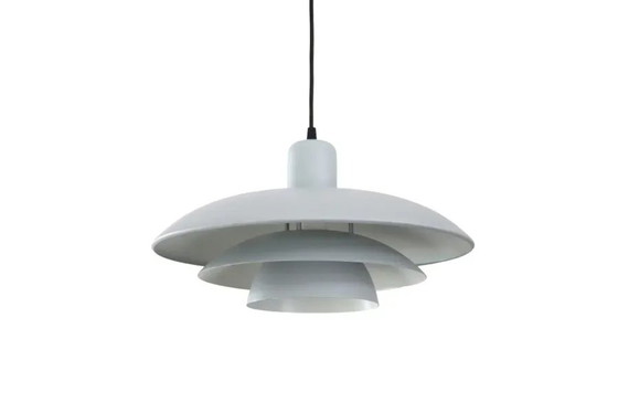 Vintage grijze hanglamp in Deens design – Hanglampen, Metal, Mid Century Modern (photo 3 of 5)