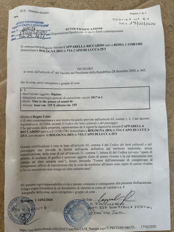 Image 1 of Voici la Planète du Son n° 6 - Peinture sur toile - par Riccardo Capparella