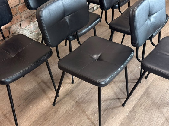 Satelliet Gerlin - Black Tufted - Set of 6 | Skai, Dining chairs, Metal, Vintage (photo 11 of 14)