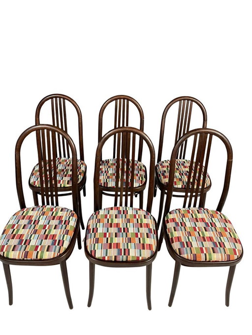 Set van 6 Bentwood eetkamerstoelen in de stijl van Josef Hoffmann, jaren 1970