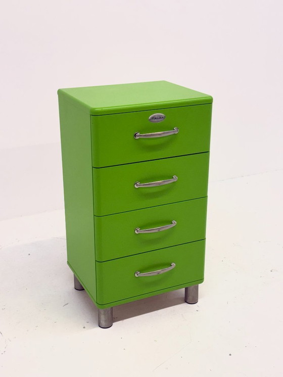 Image 1 of Cassettiera Malibu Tenzo verde a 4 cassetti vintage