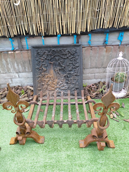 Perros de chimenea franceses de hierro fundido