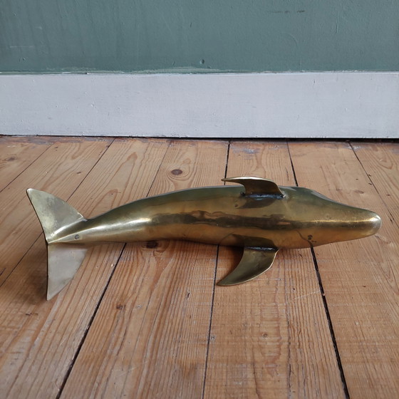 Image 1 of Grande delfino d'ottone d'epoca