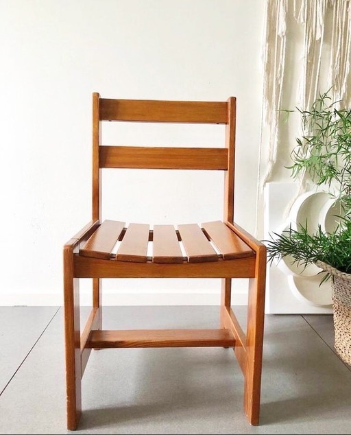 Vintage 70s Nova - Ate Van Apeldoorn Style Design Slatted Chairs