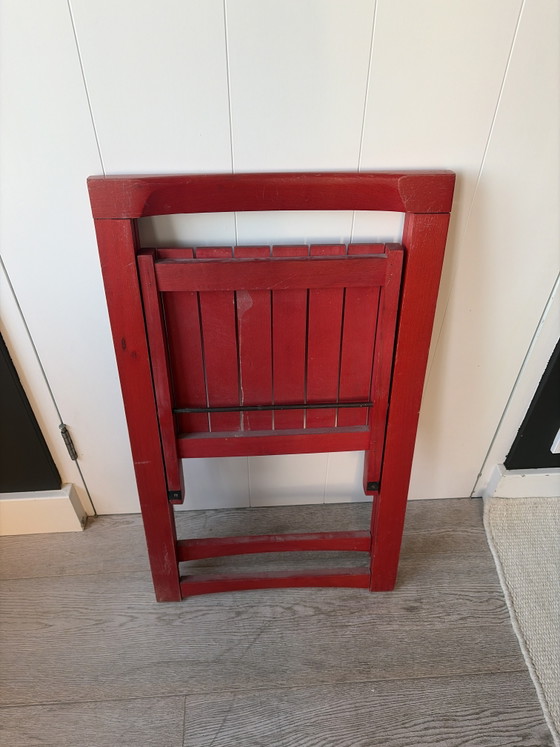 Image 1 of Aldo Jacober Trieste klapstoelen 2x rood hout