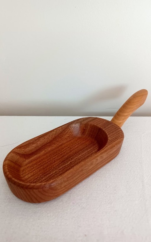 Zweedse teakhouten scoop bowl – Mid‑Century – Made in Sweden