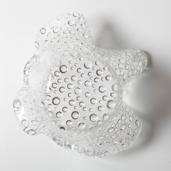 Image 1 of Mid-century Rare Clear Vintage Fazzoletto Glass Vase / Murano / Italy / 1970s