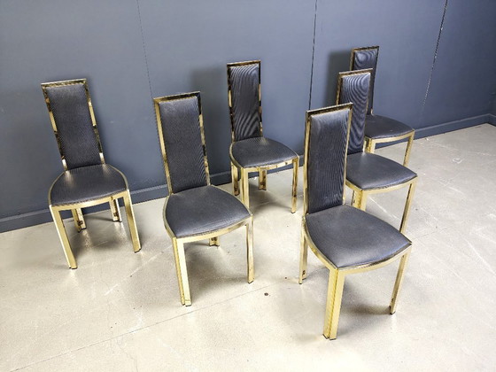 Image 1 of Vintage french brass dining chairs, 1970s 
