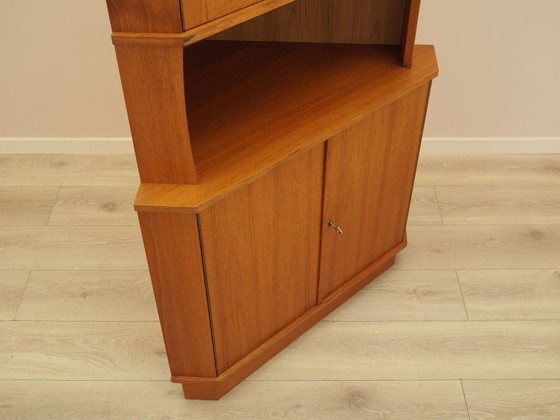 Danish Teak Corner Display Cabinet From The 1960s With Leaded Glass Doors – Wood (photo 8 of 15)
