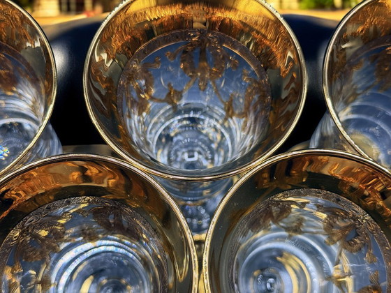 Image 1 of SC Line Art Glassware – Set of 6 crystal glasses decorated in 24k gold 