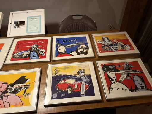 10x litho in lijst van Herman brood (The Brood Box) 