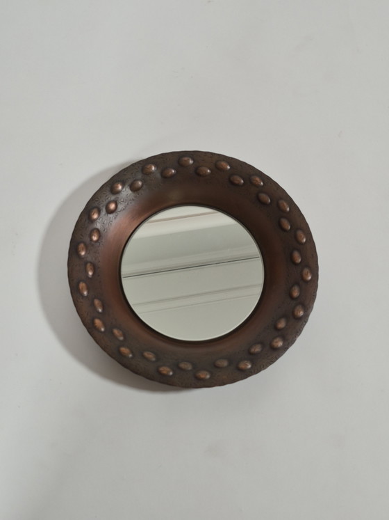 Miroir mural vintage en cuivre, fait main, milieu du siècle, Own Zint – Eugen Zint, Copper (photo 15 of 15)
