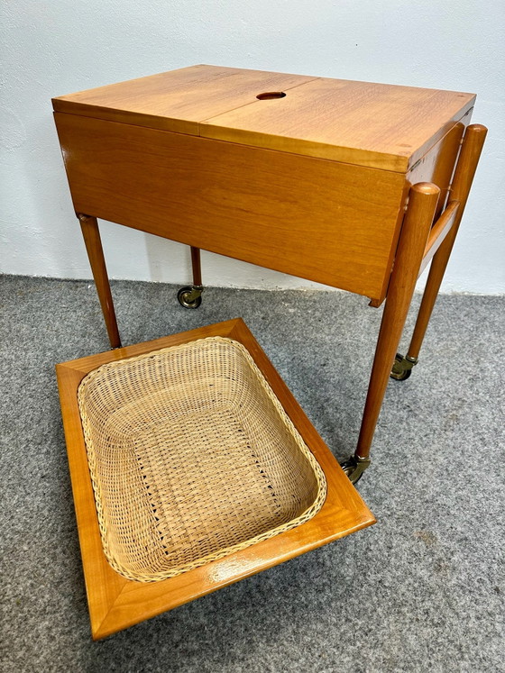Mid Century Sewing Cart Danish Design Lotos 226 Teak 60s, Bar carts, Wood, Brown (photo 4 of 15)