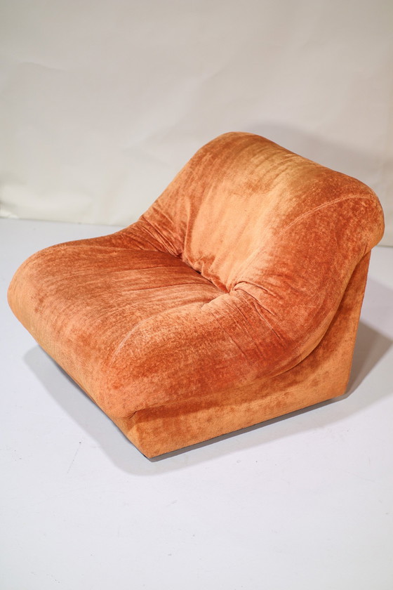 Image 1 of (2x) Italian Armchair Orange Vintage 1970s
